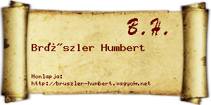 Brüszler Humbert névjegykártya